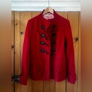 Tulle toggle coat in Red